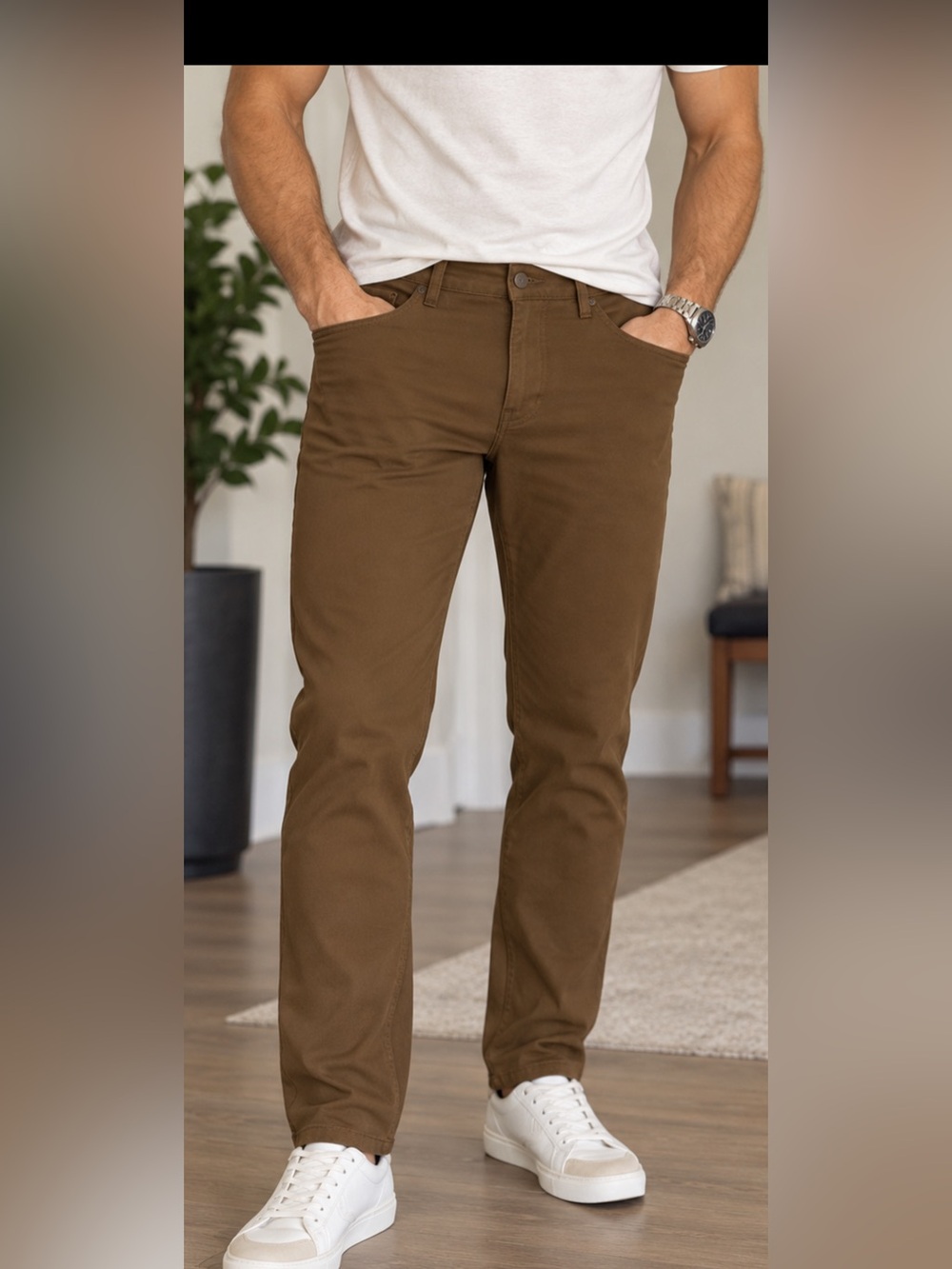lululemon athletica Men's Brown Chinos - Straight Fit